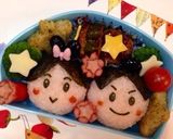 七夕☆織姫＆彦星弁当…♩作り方1写真