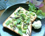 山葵風味☆クリチ*枝豆*塩昆布のトースト作り方5写真