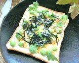 海苔香る❀チェダー×枝豆の和トースト作り方4写真
