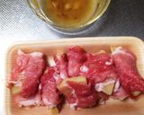 市販たけのこ土佐煮の肉巻きお弁当のおかず作り方2写真