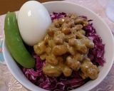 炭水化物抜きdiet 納豆ｷｬﾍﾞﾂ丼作り方3写真