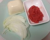 生クリーム不使用!豆腐で明太子クリーム作り方1写真