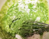 ハム＆チーズのほうれん草パンケーキサンド作り方4写真