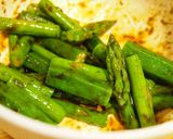 オクラとアスパラの海苔の佃煮和え作り方4写真