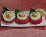 トマトと茹で卵でクリームチーズの前菜作り方4写真