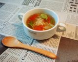 簡単！ホタテ缶を使った3色のスープ♬。•作り方4写真