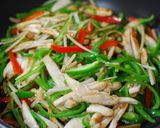 鶏むね肉とゴボウのチンジャオロース作り方19写真