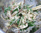 茗荷・大葉が爽やか♪ささみの胡麻味噌マヨ作り方7写真