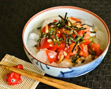 トマトとキムチで　氷（冷やし）茶漬け作り方4写真