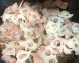豚肉とレンコンの柚子胡椒炒め丼作り方2写真