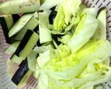 茄子とレタスの和風パスタ作り方1写真