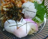 かき揚げ＆温卵をのせて・ぶっかけそーめん作り方4写真