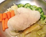 ★フライパン一つで鶏肉と野菜の酒蒸し★作り方5写真