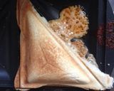 チーズとハムのピザ風ホットサンド作り方7写真