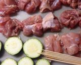 串カツ. (ズッキーニとチキン)作り方1写真