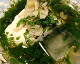 モロヘイヤ汁の薬味冷奴かけ***作り方3写真