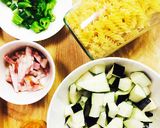 夏ナスと青唐辛子のパスタ^ ^作り方1写真