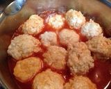 揚げないふわふわ鶏肉団子トマトソース煮作り方3写真
