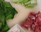 青梗菜と豚こまのにんにく炒め作り方1写真