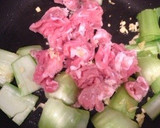 青梗菜と豚こまのにんにく炒め作り方3写真