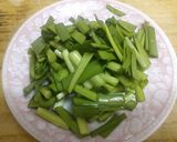 卵とにらの桜えび塩昆布炒め作り方1写真