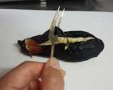 このフォークある？綺麗に焼き茄子皮むき☆作り方3写真
