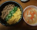 泡だて器で簡単そぼろ丼作り方5写真