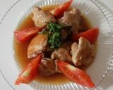 さっぱり！鶏ももトマトの酢醤油炒め♬。•作り方6写真