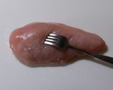 鶏むね肉ジャーキー竜田揚げ風・片栗粉作り方1写真