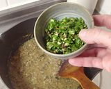 青系辛味・効き味噌。【茗荷南蛮味噌奴】作り方13写真
