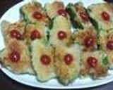 肉汁たっぷり！ピーマンの肉詰めパン粉焼作り方7写真