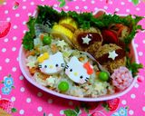 幼稚園 お弁当 キャラ弁♡キティ作り方2写真