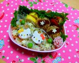 幼稚園 お弁当 キャラ弁♡キティ作り方3写真