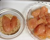 鶏ささみの胡麻つけ焼き作り方3写真