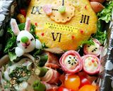 今日は何の日?時計オムライス弁当⌚︎作り方5写真