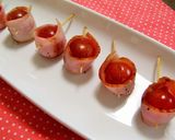 プチトマトも美味しいよ×ベーコン巻♪作り方4写真