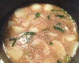 カブと豚ひき肉のとろみスープ作り方6写真