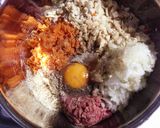 ☆高野豆腐でボリュームハンバーグ☆作り方4写真