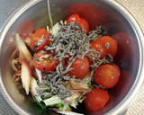 かいわれトマト茗荷の塩昆布和え作り方2写真