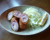 ハムとチーズのロールカツ♪作り方4写真