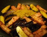 夏バテに厚切りベーコンと茄子のカレー炒め作り方3写真