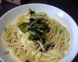 京みぶ菜（壬生菜）漬け　お手軽パスタ作り方3写真