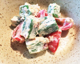 オクラとトマトのマヨおかか和え作り方4写真