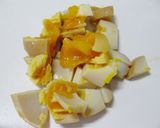 半熟煮たまごとカニカマのアボカドグラタン作り方4写真