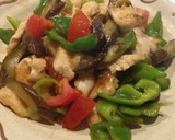 夏野菜とむね肉の柚子こしょうポン酢炒め♪作り方9写真