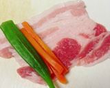 タレがうまい♡おくらと人参の豚バラ肉巻き作り方5写真