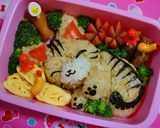 眠り猫ちゃん弁当♪作り方3写真