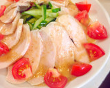 炊飯器で☆簡単蒸し鶏のごまポン作り方5写真