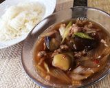ごま油が香る♡茄子と豚肉の素麺つけ汁作り方7写真