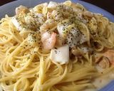 簡単パスタ☆シーフードのクリームソース作り方6写真